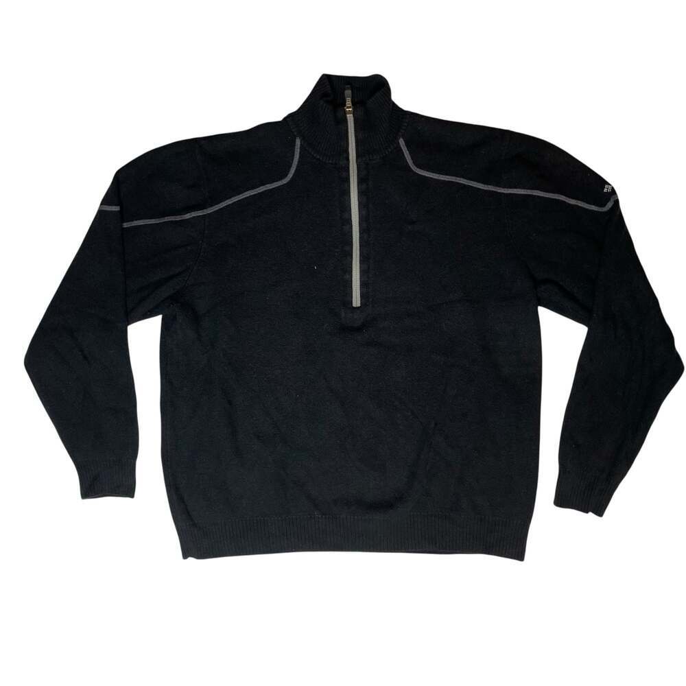 Columbia 1/4 Zip Pullover Sweater Black Large